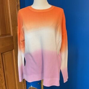 Kokun Ombré Orange, White, Purple Women’s Sweater. Size Large